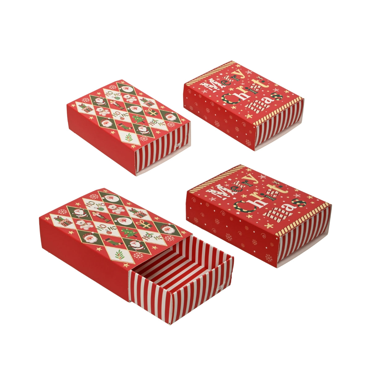 КОМПЛЕКТ 2БР ПРАВОЪГЪЛНИ ПОДАРЪЧНИ КУТИЯИ RED/GOLD 15X18,5 СМ