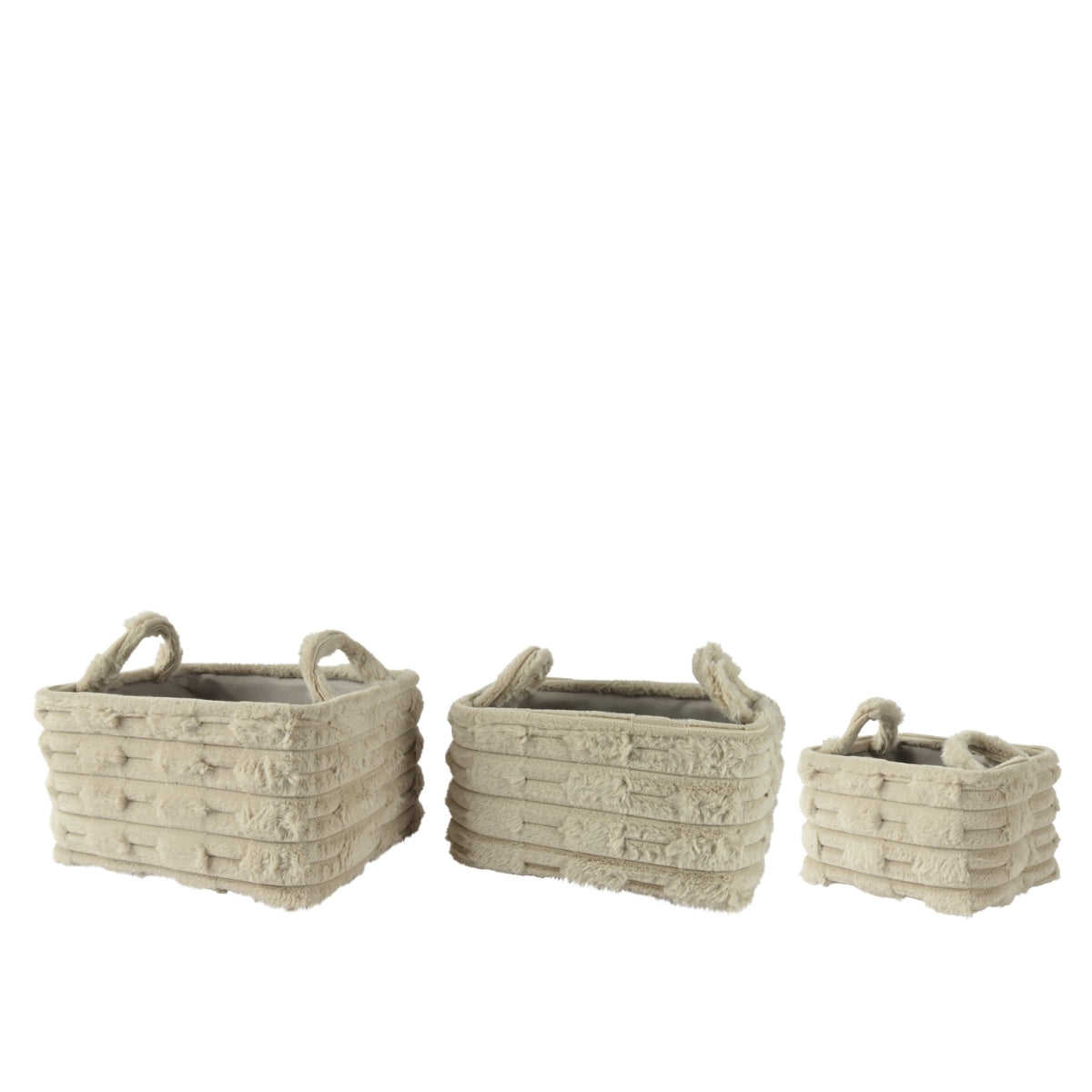 КОМПЛЕКТ КОШНИЦИ 3БР С ДРЪЖКИ LIGHT BROWN 30Х40Х22СМ