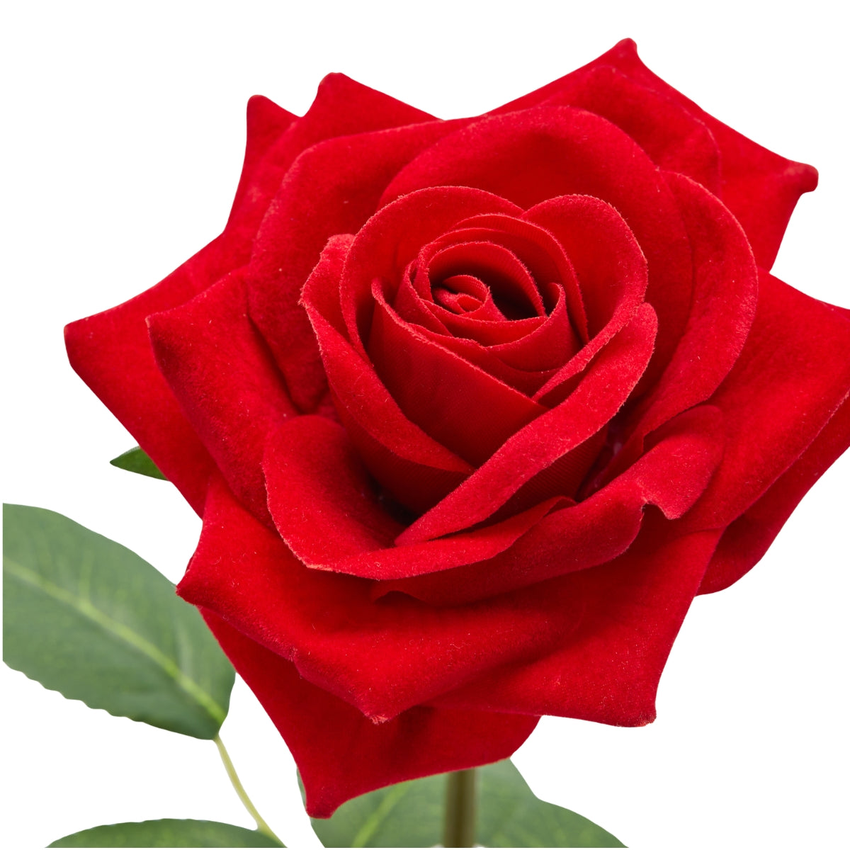ДЕКОРАТИВНА КЛОНКА РОЗА ОТ КАДИФЕ С ЛИСТА 1БР 50СМ RED