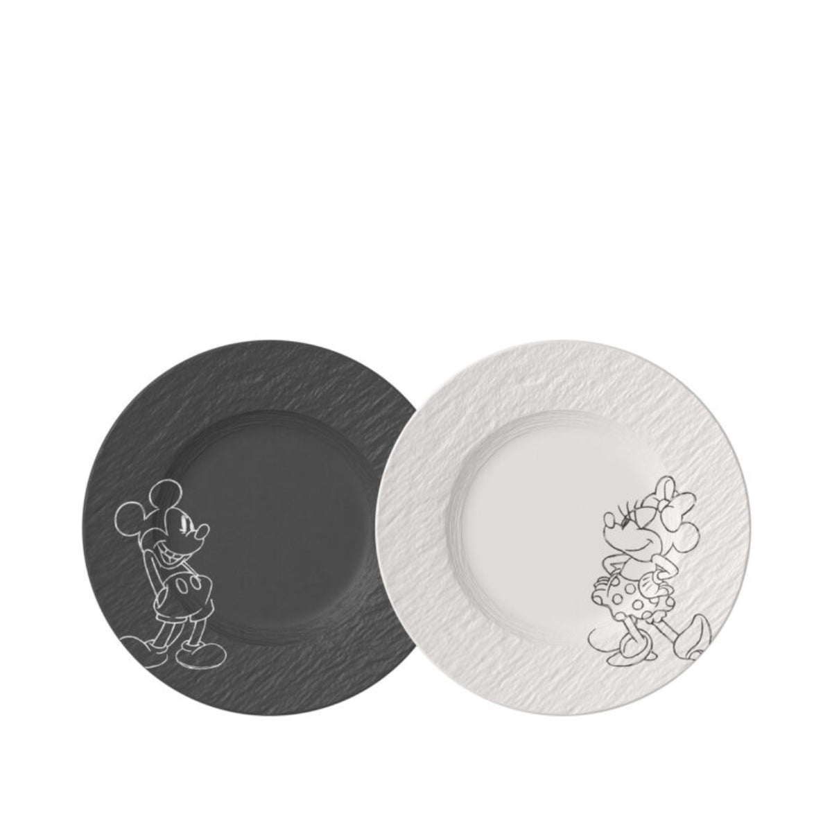 КОМПЛЕКТ ОТ 2БР ЧИНИИ 22СМ VILLEROY&BOCH MANUFACTURE ROCK MICKEY MOUSE BLACK/WHITE