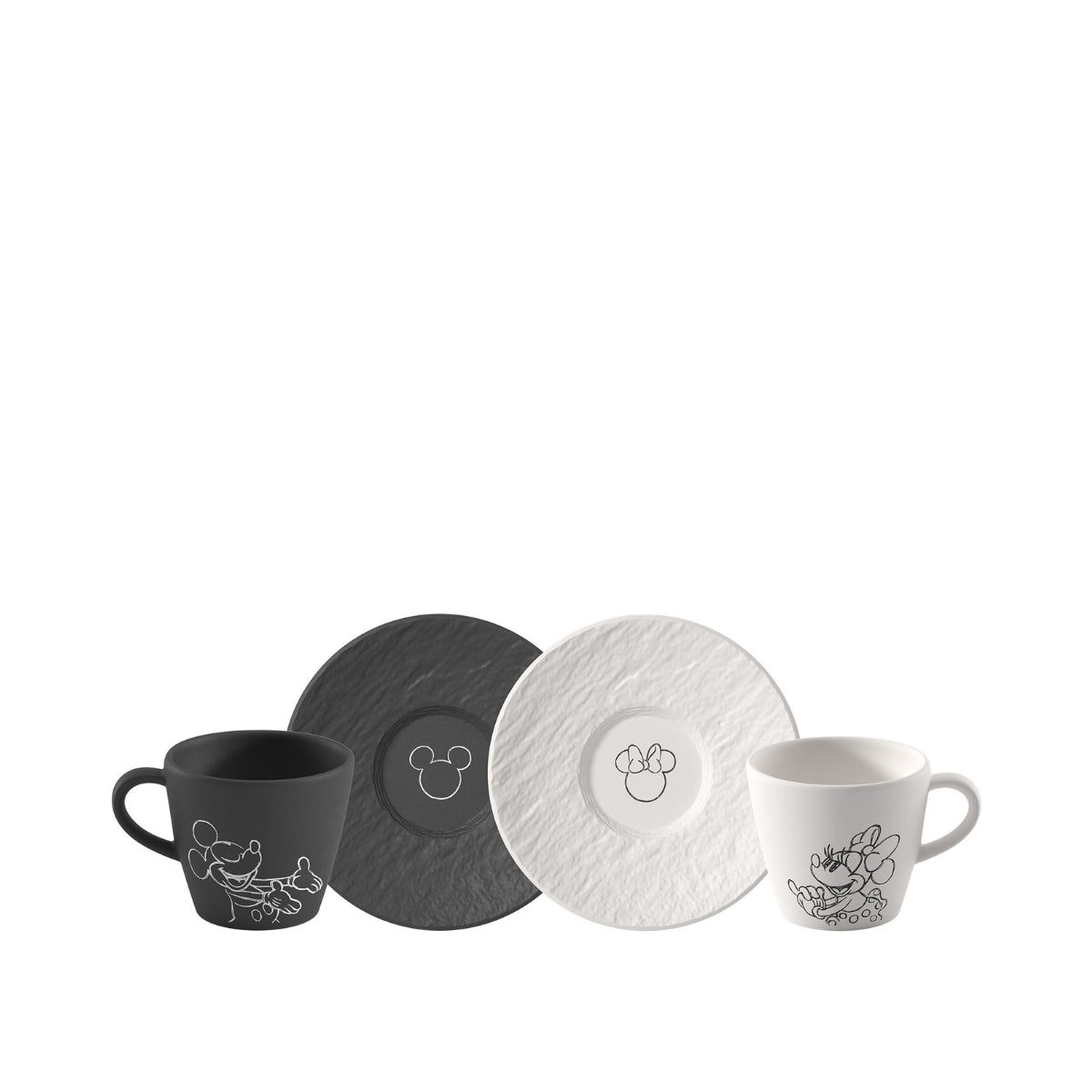 КОМПЛЕКТ 4 ЧAСТИ ЧАША И ЧИНИЯ ЗА ЕСПРЕСО VILLEROY&BOCH MANUFACTURE ROCK BLACK/WHITE