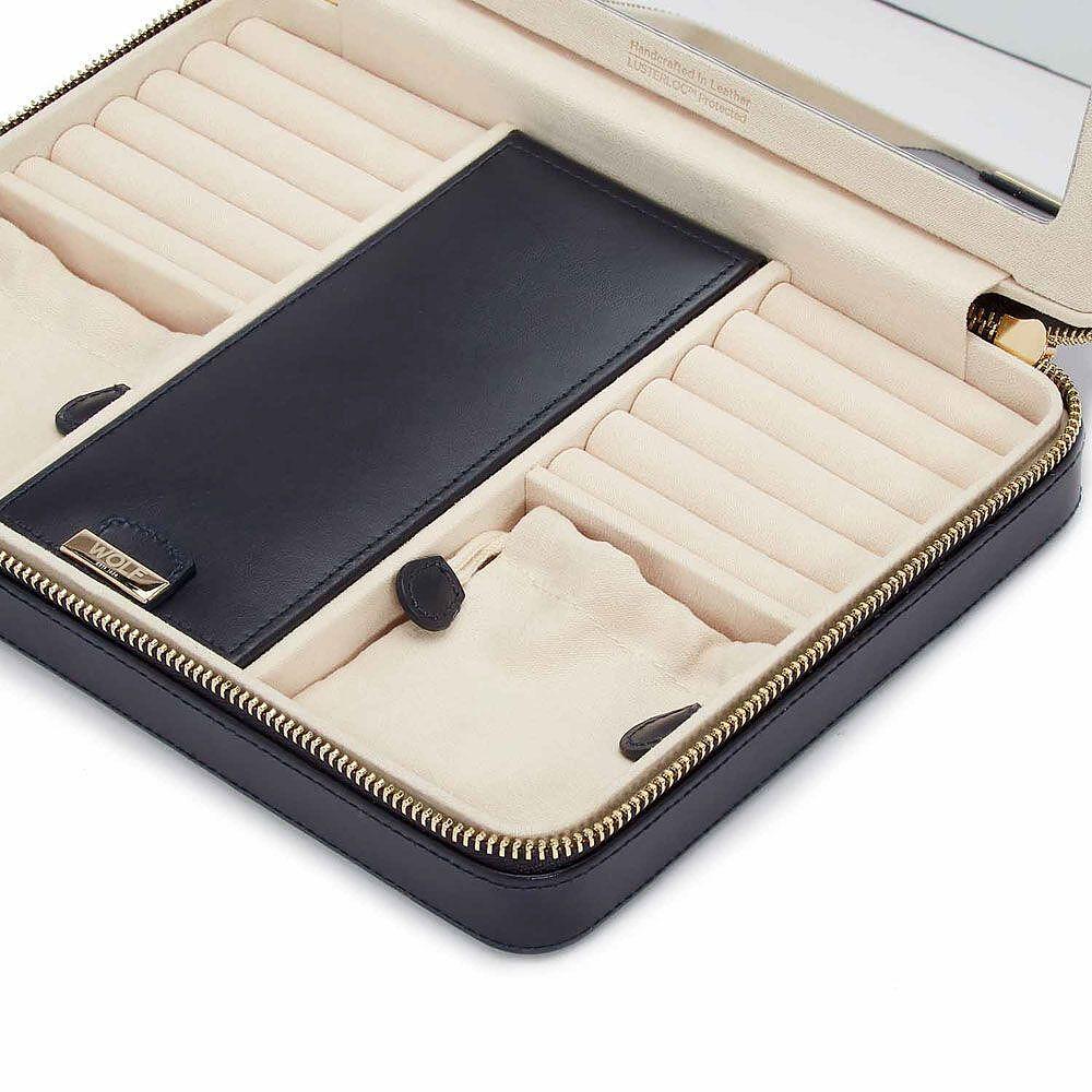 ЛУКСОЗНА ЧАНТА ЗА БИЖУТА WOLF MARIA LARGE ZIP CASE NAVY