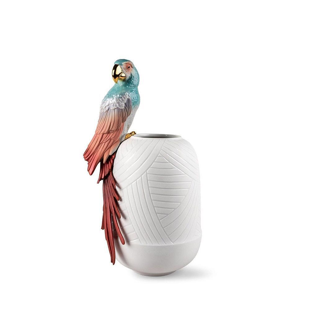 ДЕКОРАТИВНА ФИГУРА ВАЗА LLADRO MACAW BIRD RED 56X29СМ