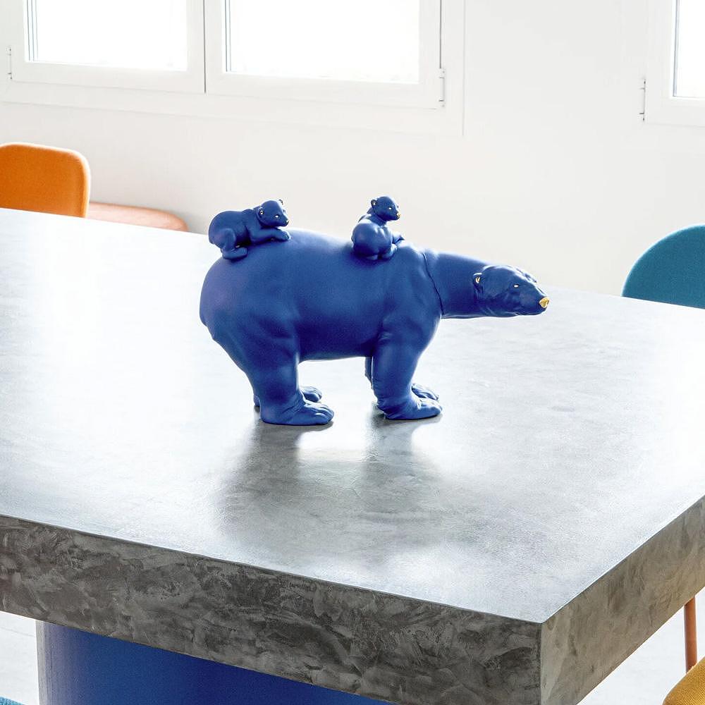 ДЕКОРАТИВНА ФИГУРА LLADRO MUMMY BEAR AND BABIES BLUE/G 39X25