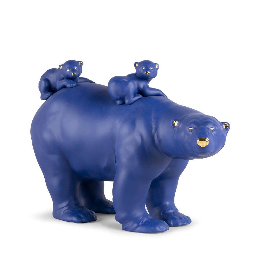 ДЕКОРАТИВНА ФИГУРА LLADRO MUMMY BEAR AND BABIES BLUE/G 39X25