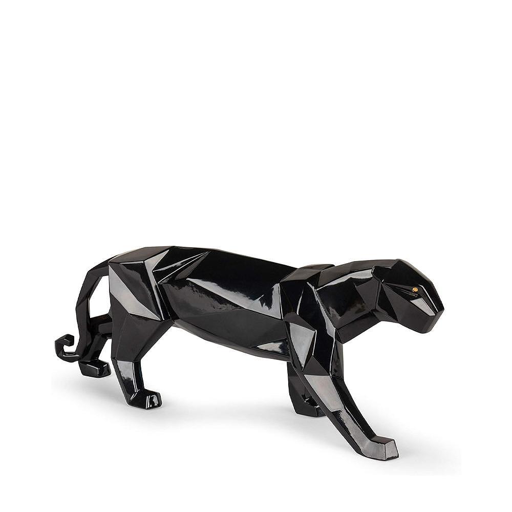 ДЕКОРАТИВНА ФИГУРА LLADRO PANTHER BLACK GLAZED 19Х50СМ