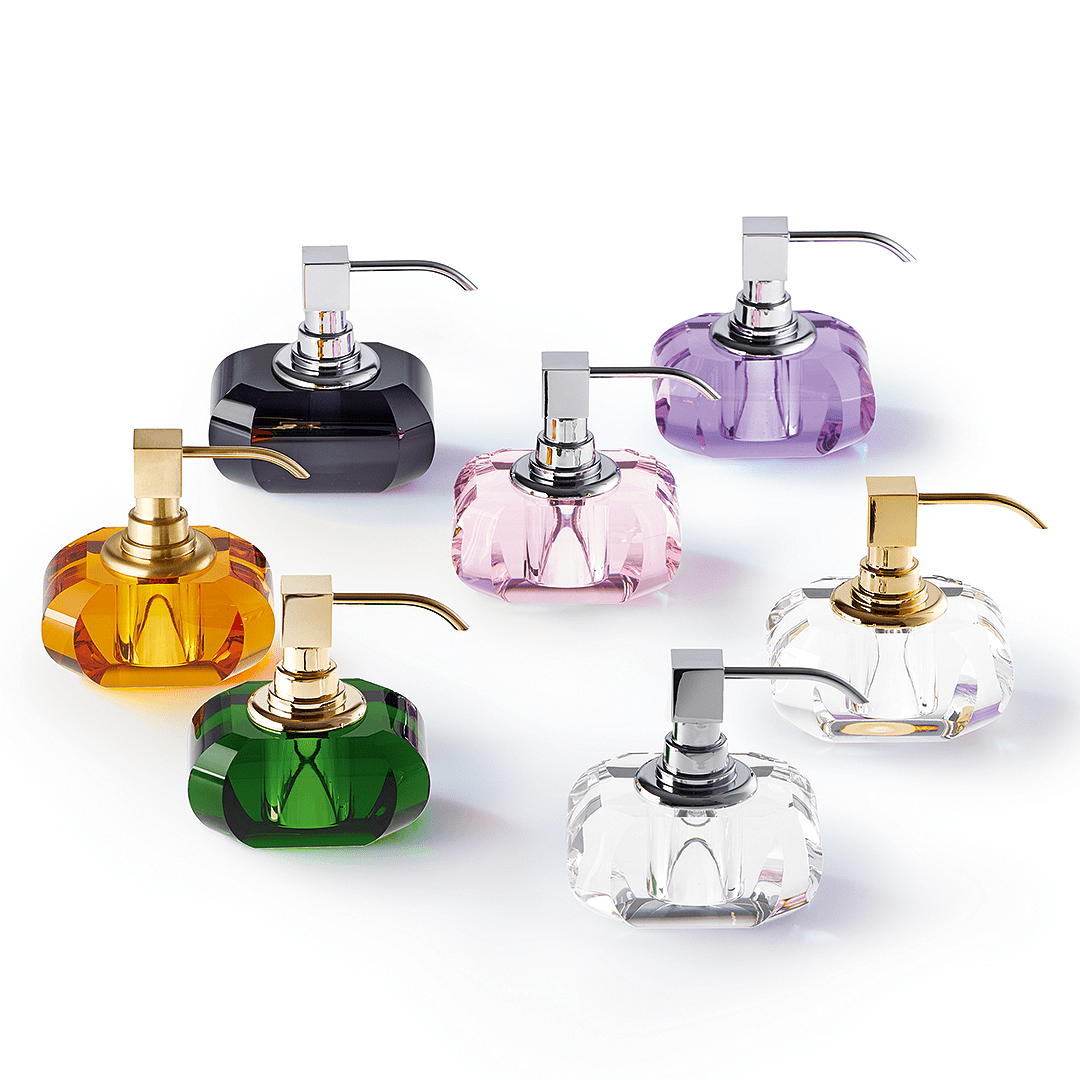 ДИСПЕНСЪР ЗА САПУН DECOR WALTHER  KRISTAL РОЗО SOAP DISPENSER PINK