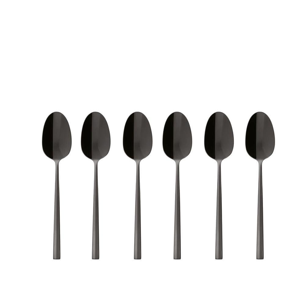 КОМПЛЕКТ ДЕСЕРТНИ ЛЪЖИЧКИ SAMBONET MOKA ROCK PVD 2BLACK 6 Ч
