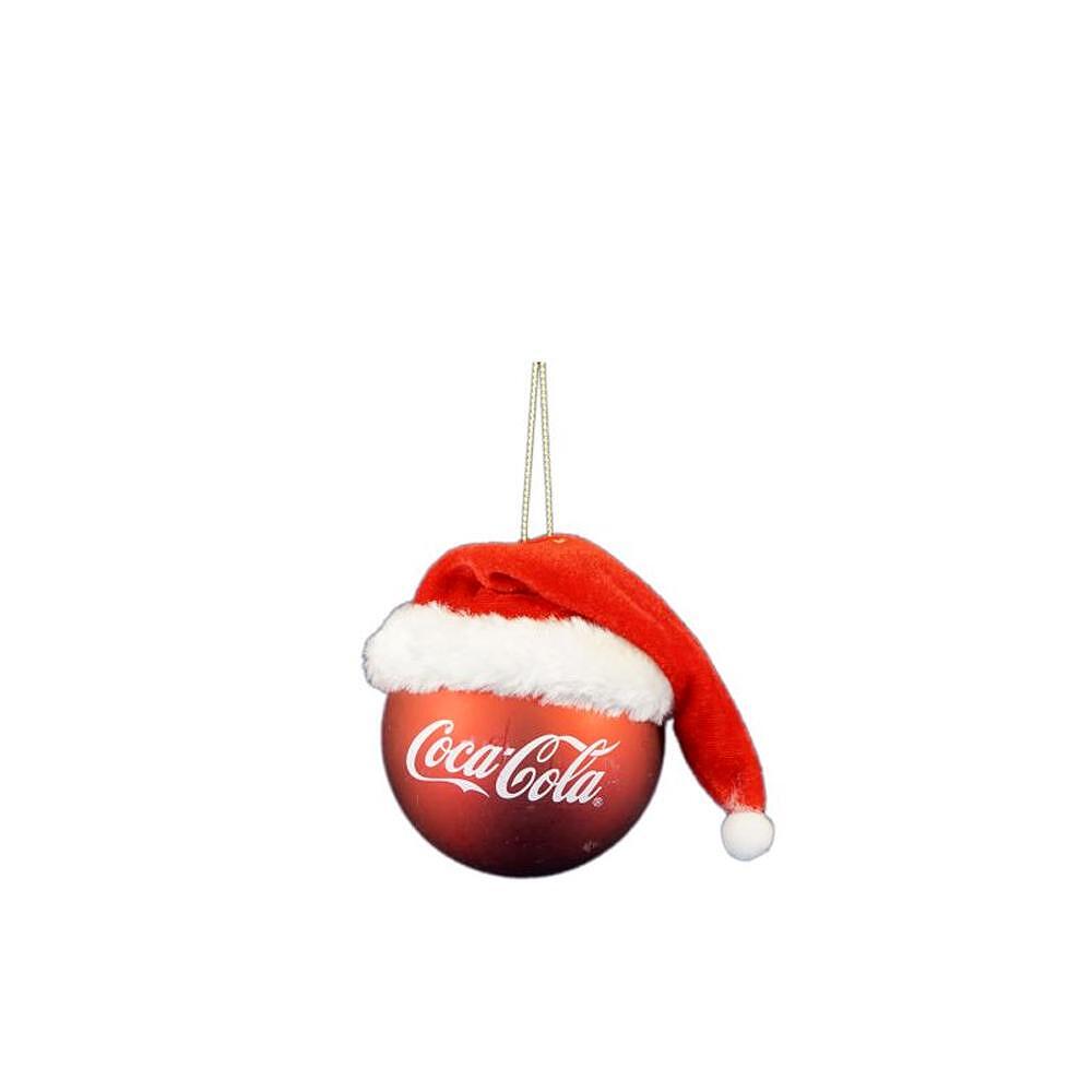 ИГРАЧКА ЗА ЕЛХА  ТОПКА COCA-COLA С ШАПКА 10 СМ