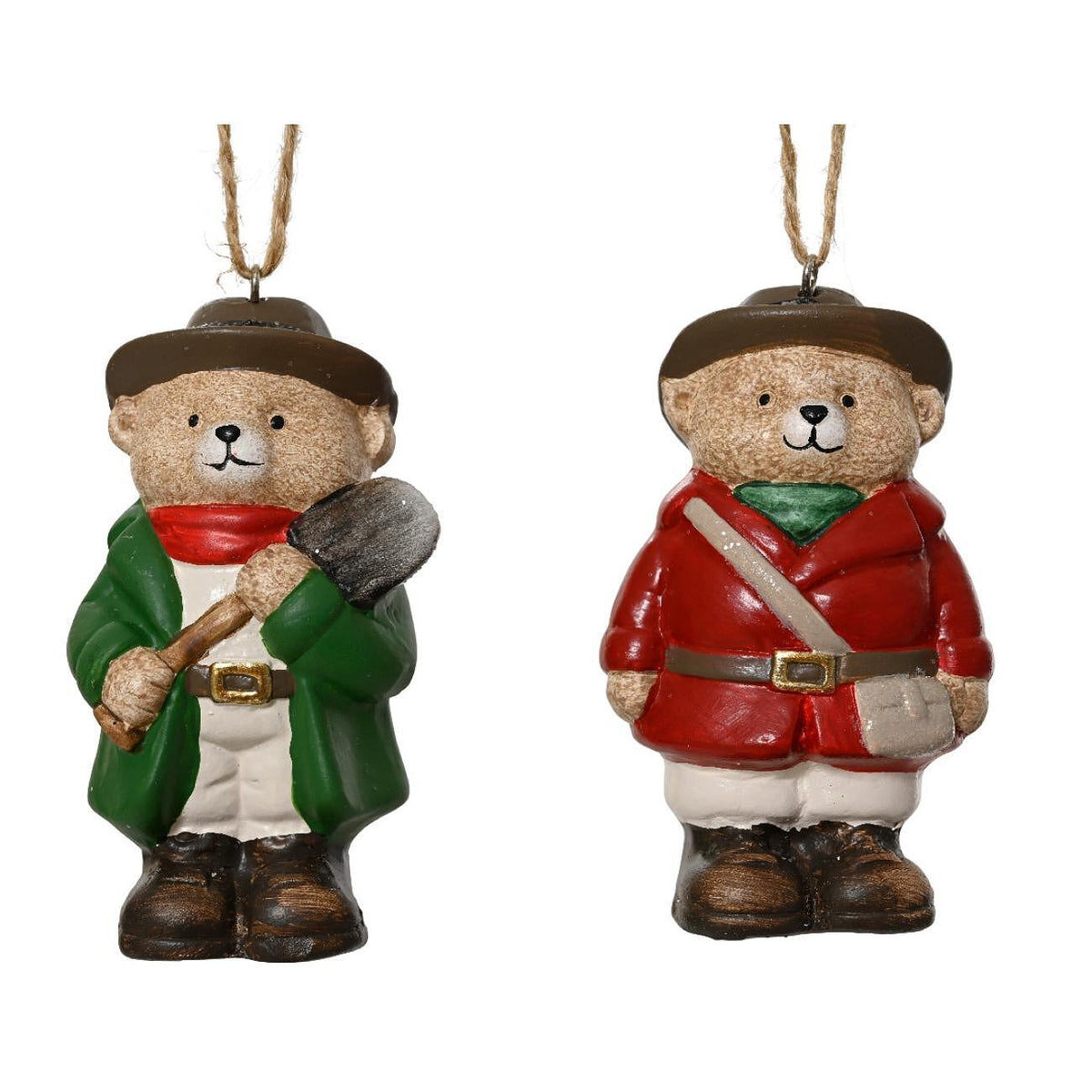 КОЛЕДНА ИГРАЧКА ЗА ЕЛХА МЕЧЕ С ЯКЕ И ШАПКА 9СМ