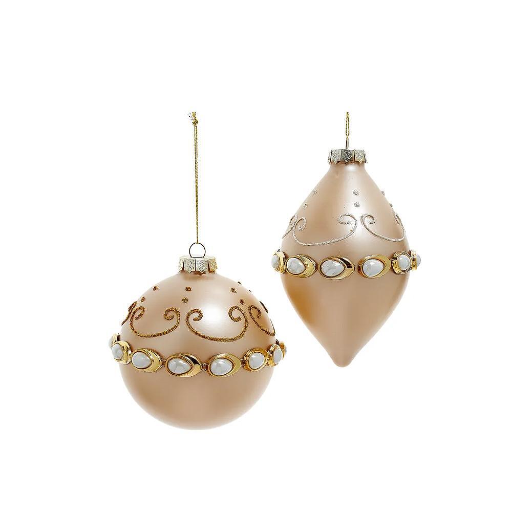 КОЛЕДНИ ТОПКИ BALL&FINIAL WHITE/PEARL 11.5СМ