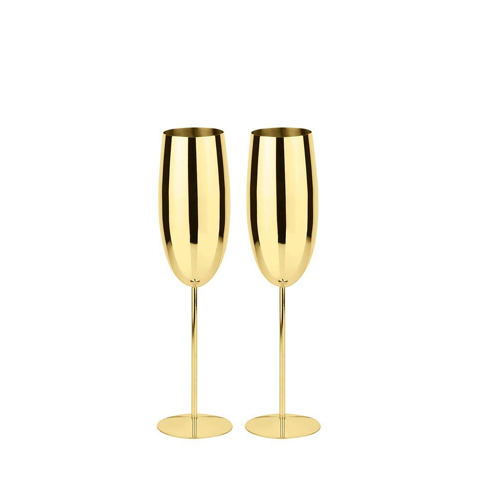 КОМПЛЕКТ ЧАШИ ЗА ШАМПАНСКО SAMBONET 270 МЛ S/STEEL GOLD