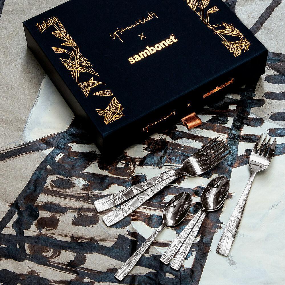 КОМПЛЕКТ ДЕСЕРТНИ ЛЪЖИЧКИ SAMBONET JUNGLE S/STEEL 6 Ч