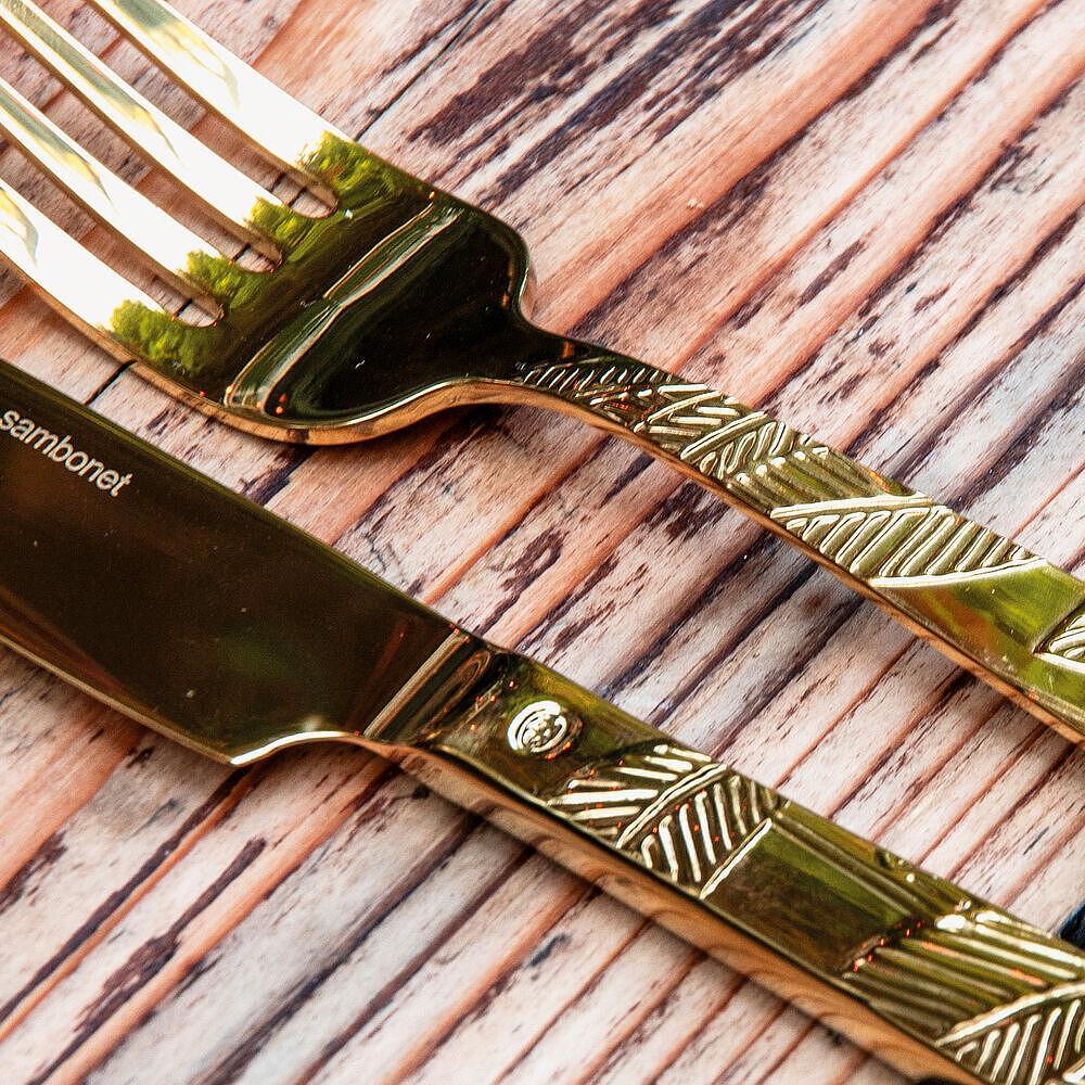КОМПЛЕКТ ЗА ХРАНЕНЕ SAMBONET JUNGLE S/STEEL GOLD 30 ЧАСТИ