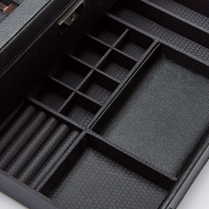 ЛУКСОЗНА КОЖЕНА КУТИЯ ЗА ЧАСОВНИЦИ 10БР WOLF WATCH BOX ROADSTER BLACK