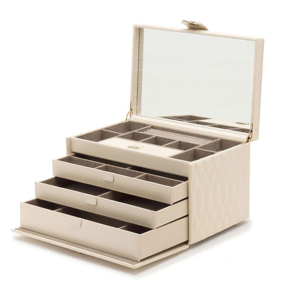 ЛУКСОЗНА КУТИЯ ЗА БИЖУТА WOLF LARGE JEWELRY CAROLINE IVORY