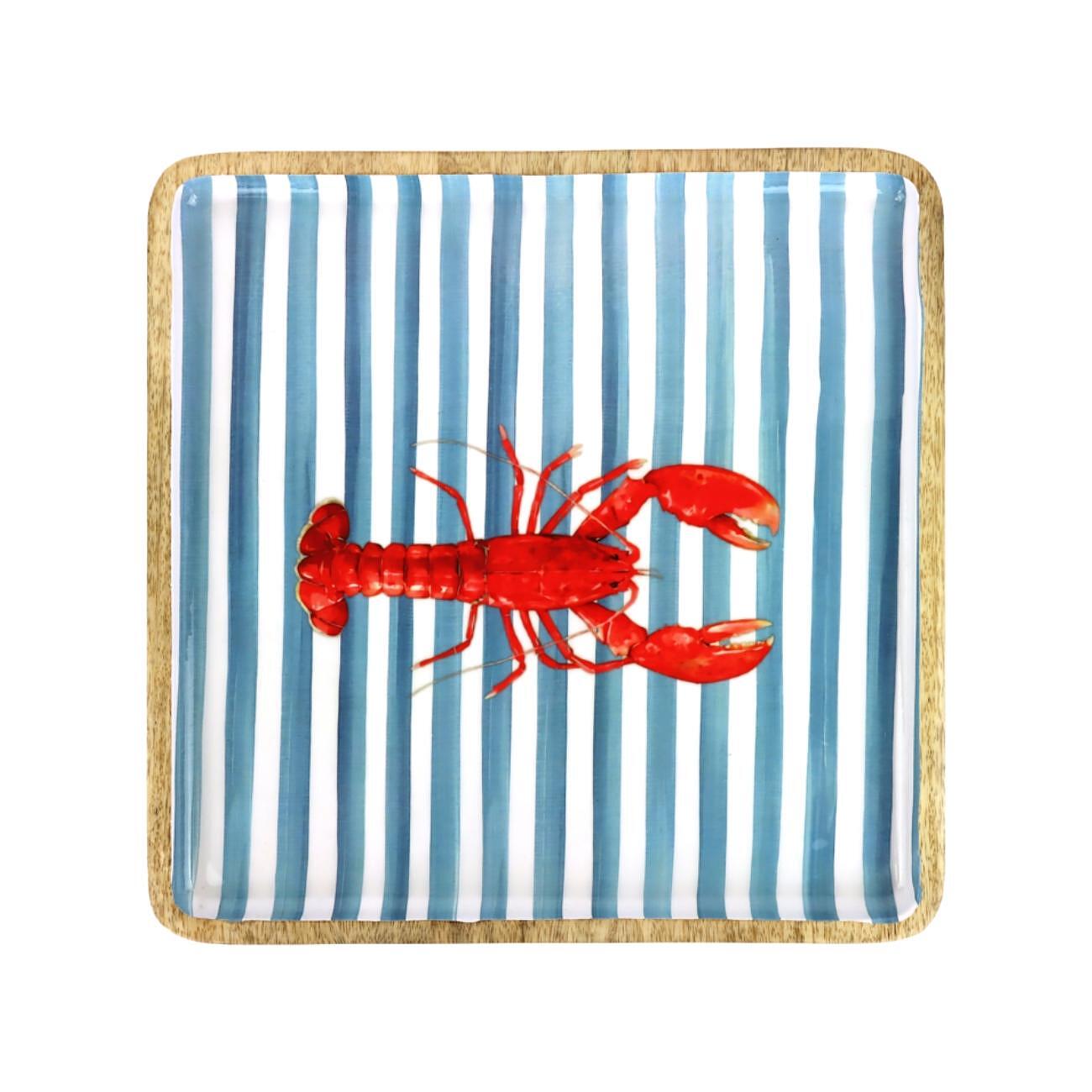 КВАДРАТНО ДЪРВЕНО ПЛАТО LOBSTER LINES 30Х30СМ