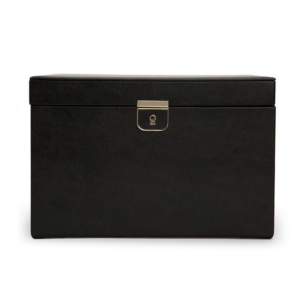 ЛУКСОЗНА КОЖЕНА КУТИЯ ЗА БИЖУТА WOLF JEWELLERY BOX PALERMO ANTHRACITE