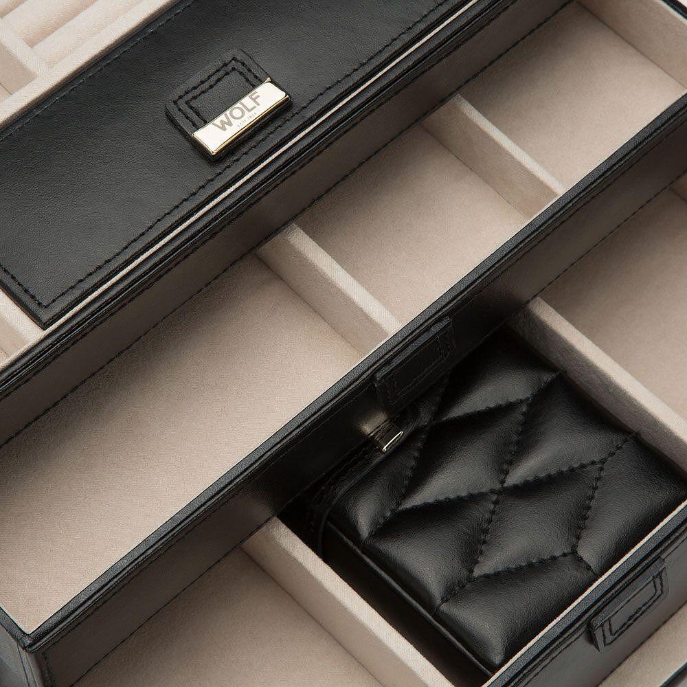 ЛУКСОЗНА КУТИЯ ЗА БИЖУТА WOLF MEDIUM CAROLINE JEWELRY CASE BLACK