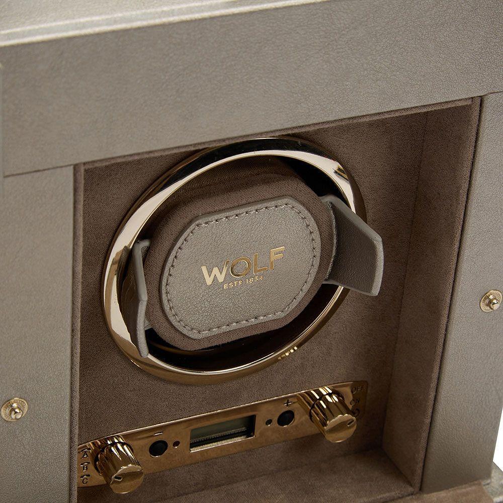 ЛУКСОЗНА КУТИЯ ЗА САМОНАВИВАНЕ НА МЕХАНИЧНИ ЧАСОВНИЦИ 1БР WOLF PALERMO PEWTER