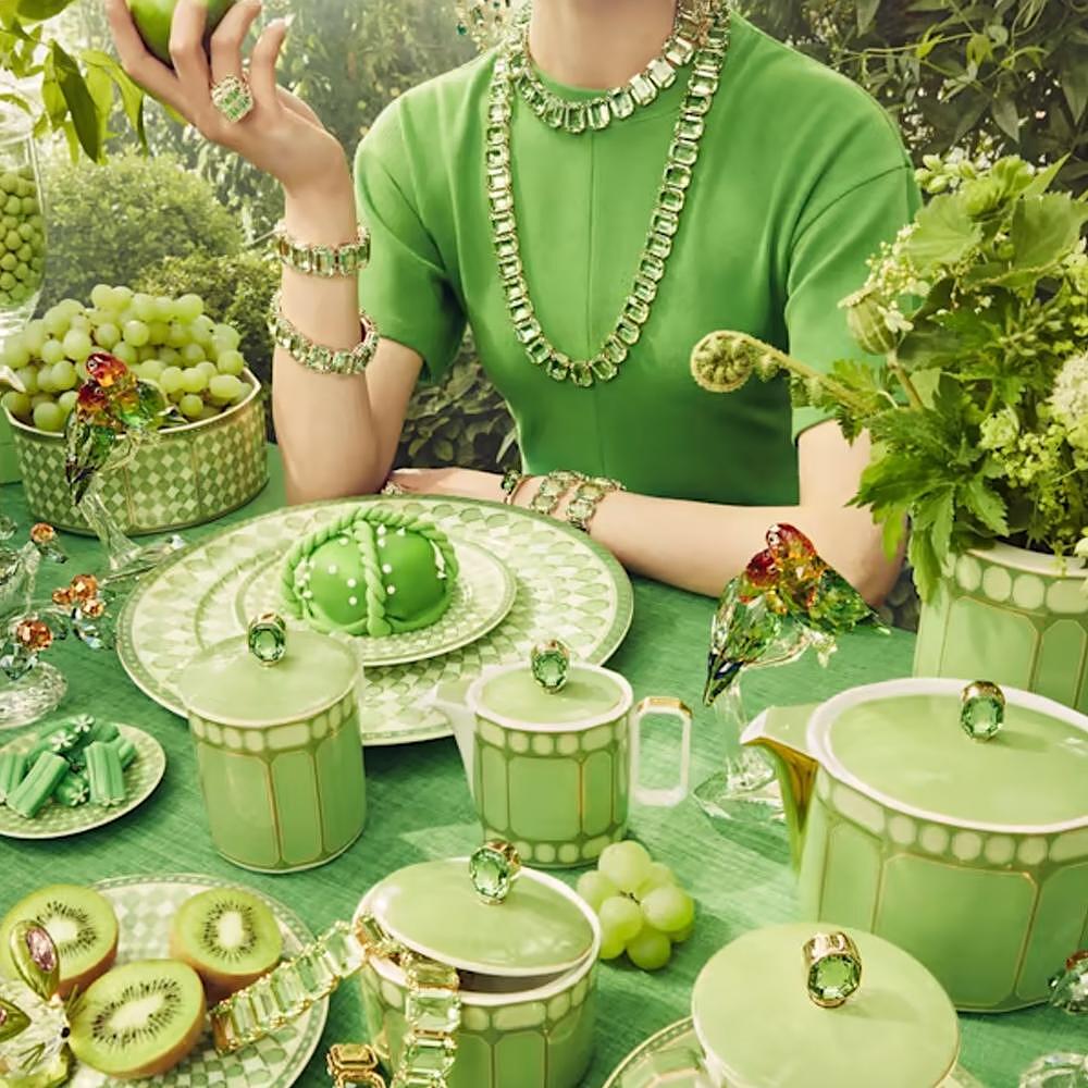 ПЛАТО 40СМ SIGNUM ROSENTHAL SWAROVSKI ЗЕЛЕН