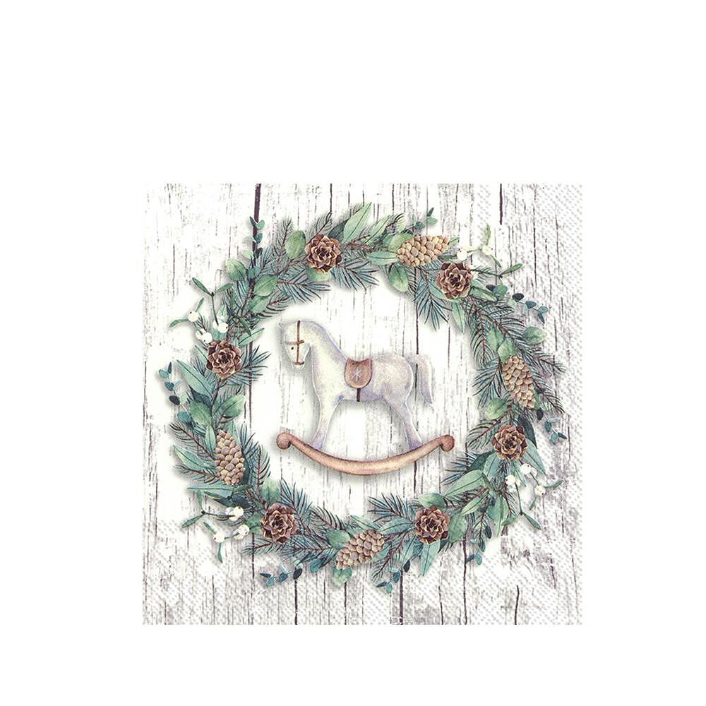 САЛФЕТКИ IHR WHITE XMAS WREATH GREY