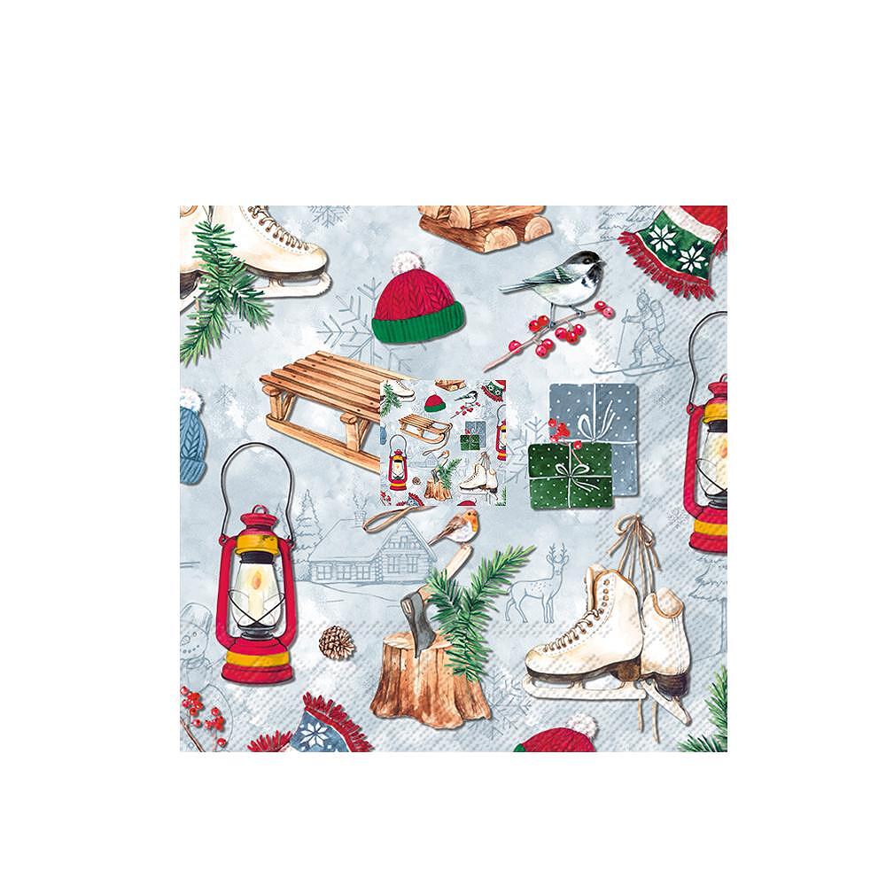 САЛФЕТКИ IHR WINTER SLEDGE LIGHT BLUE