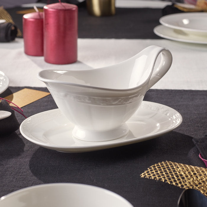 СОСИЕРА С ПОДЛОЖНА ЧИНИЯ VILLEROY & BOCH, WHITE PEARL SAUCEBOAT