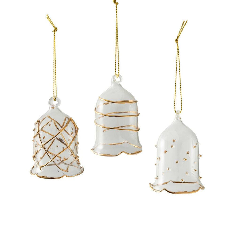 СТЪКЛЕНИ ИГРАЧКИ ЗА ЕЛХА 3 БР VILLEROY&BOCH GLASS GOLD GLOCH