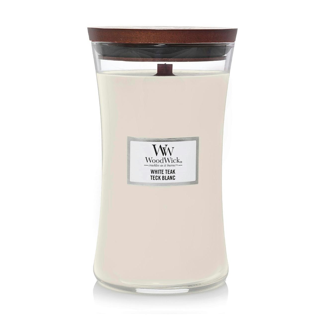 СВЕЩ WOOD WICK WHITE TEAK