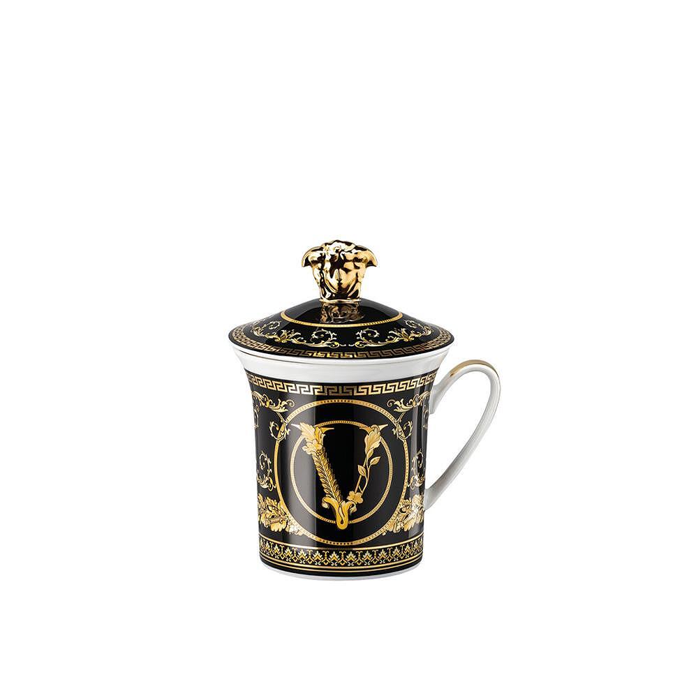 ЮБИЛЕЙНА ЧАША MUG VERSACE WITH LID 30 YEARS GALA BLACK