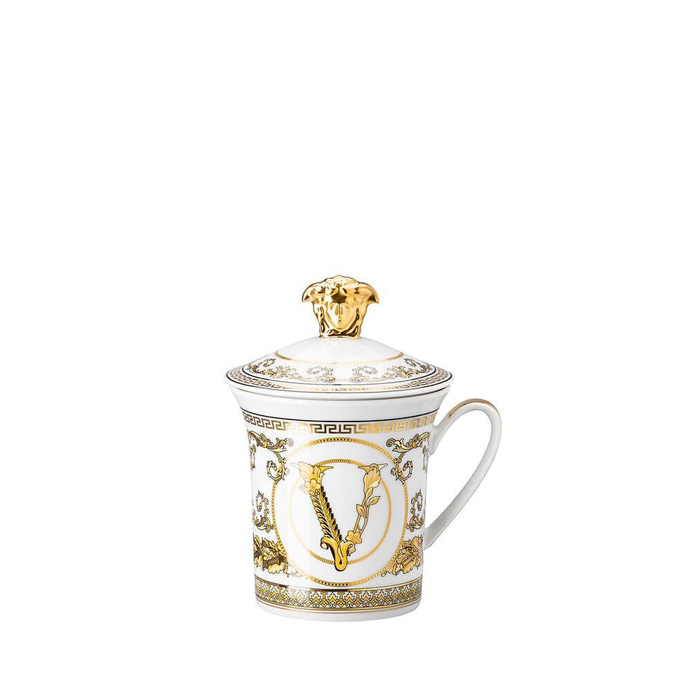 ЮБИЛЕЙНА ЧАША VERSACE MUG WITH LID 30 YEARS GALA WHITE