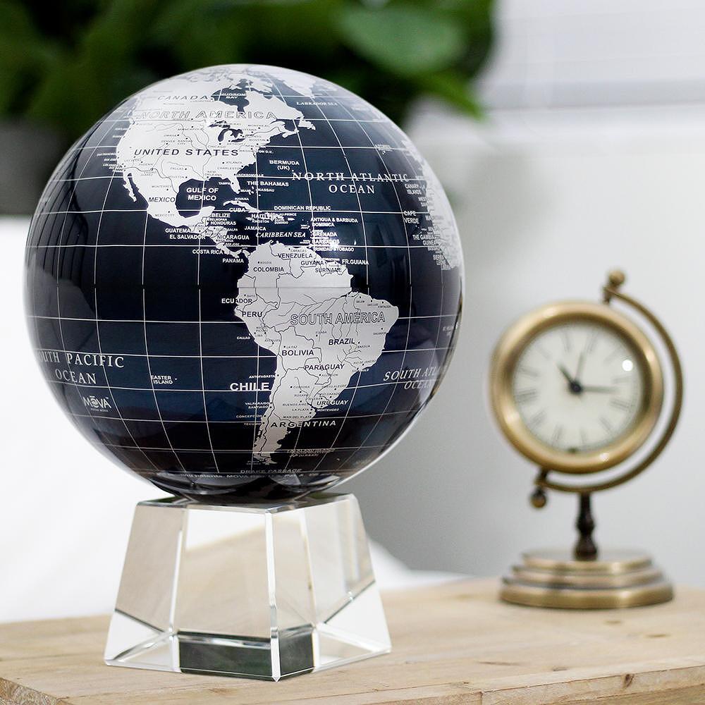 ВЪРТЯЩ СЕ ГЛОБУС MOVA  BLACK AND SILVER GLOBE 22 СМ