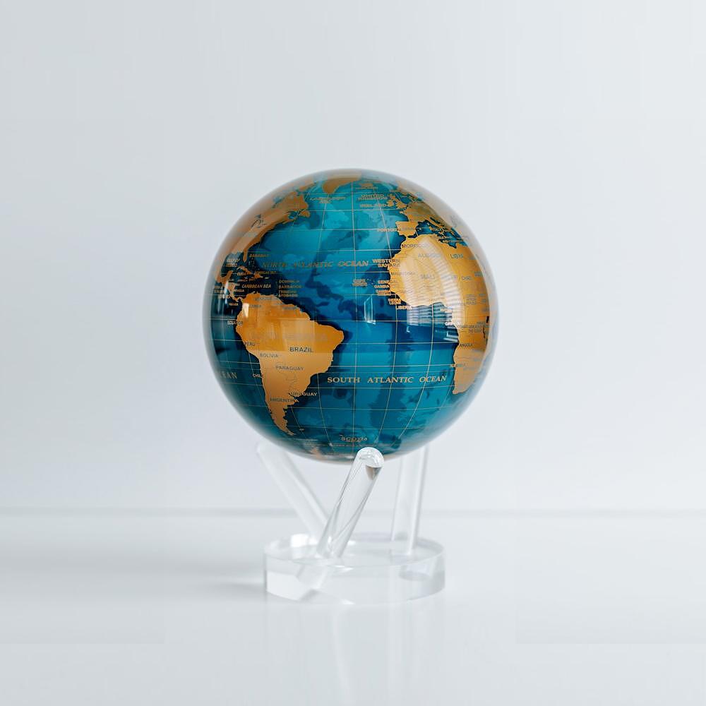 ВЪРТЯЩ СЕ ГЛОБУС MOVA  BLUE AND GOLD GLOBE 15 СМ