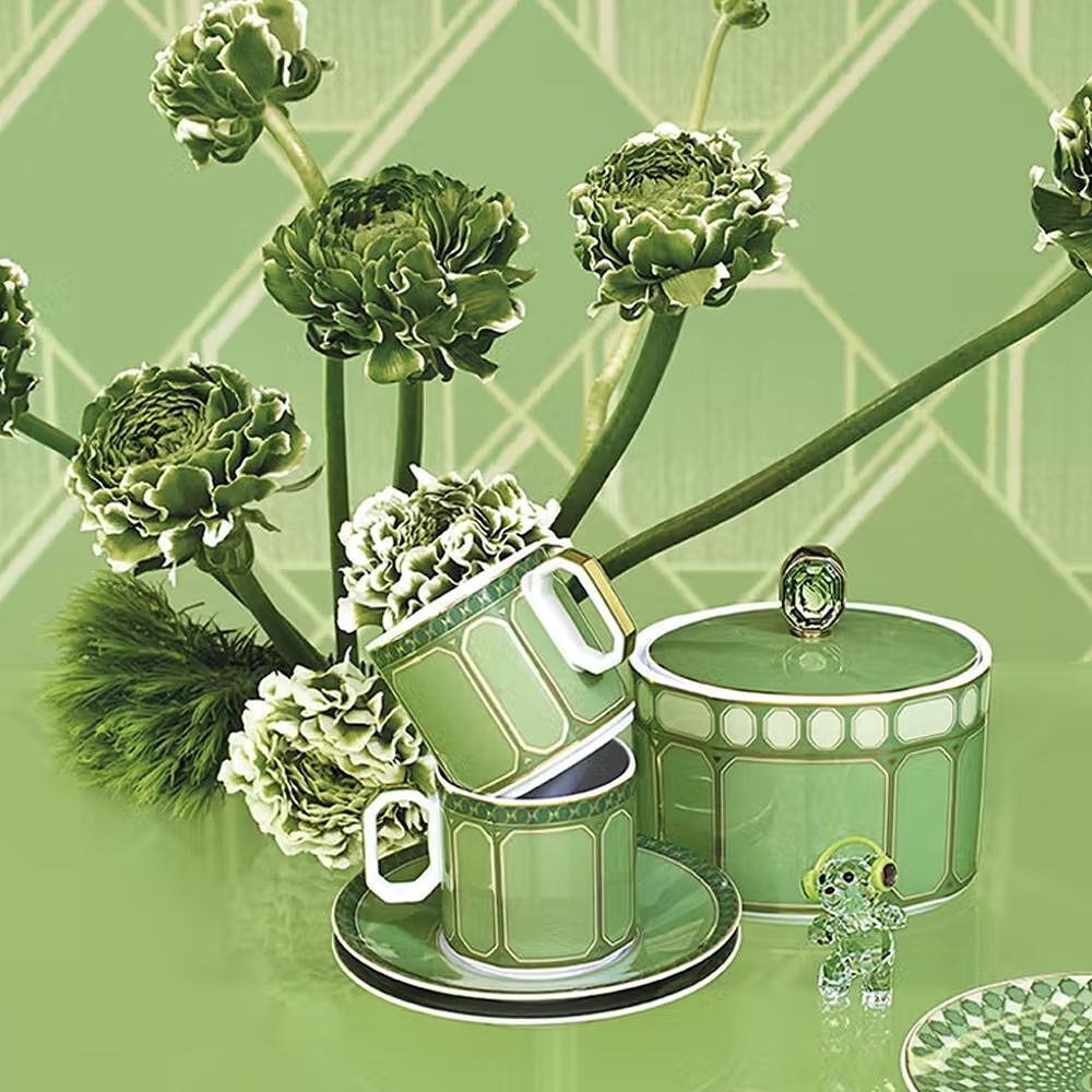ВАЗА 27СМ SIGNUM ROSENTHAL SWAROVSKI ЗЕЛЕН